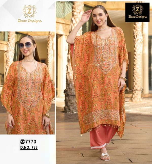 ZIAAZ DESIGNS 788 PAKISTANI KAFTAN SUITS