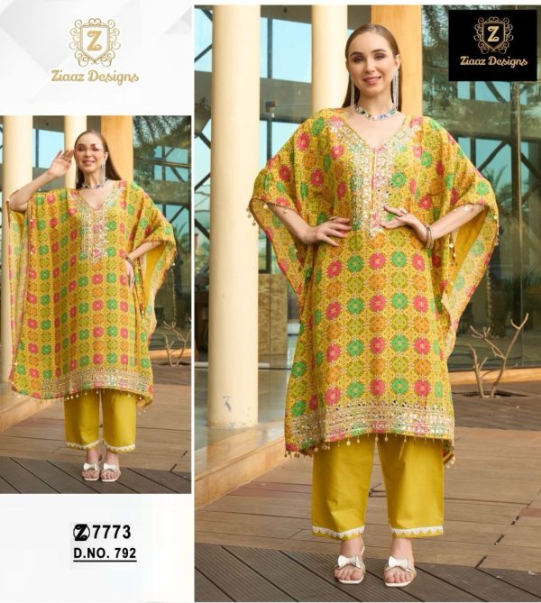 ZIAAZ DESIGNS 792 PAKISTANI KAFTAN SUITS