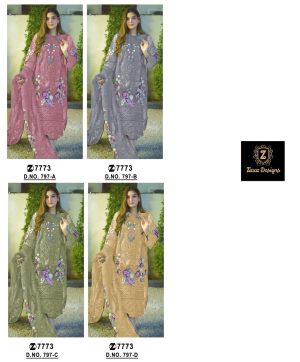 ZIAAZ DESIGNS 797 A B C D PAKISTANI SUITS