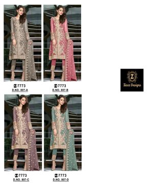 ZIAAZ DESIGNS 807 A B C D SALWAR SUITS