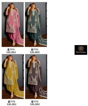 ZIAAZ DESIGNS 808 A B C D PAKISTANI SUITS