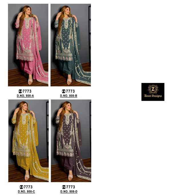 ZIAAZ DESIGNS 808 A B C D PAKISTANI SUITS