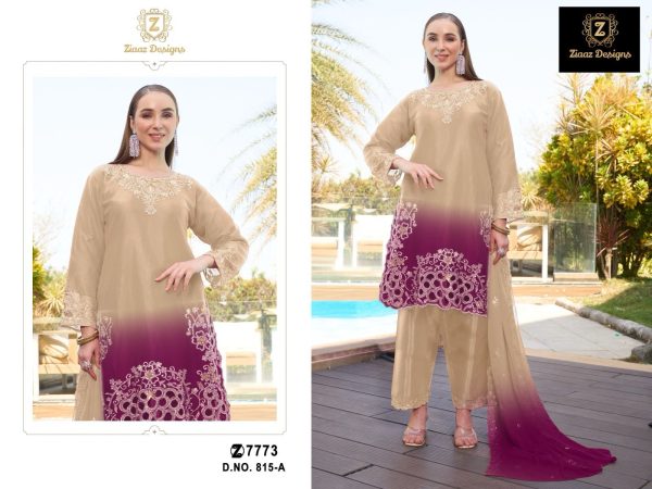 ZIAAZ DESIGNS 815 A ORGANZA PAKISTANI SUITS