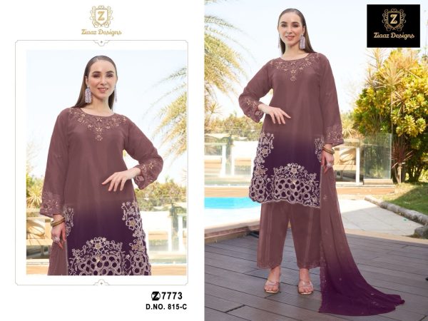 ZIAAZ DESIGNS 815 C ORGANZA PAKISTANI SUITS