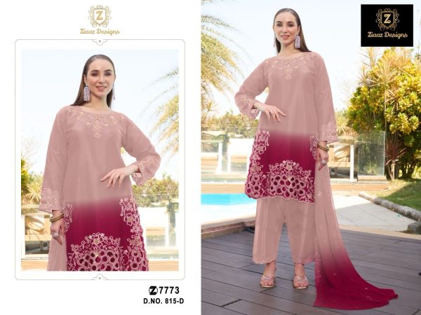 ZIAAZ DESIGNS 815 D ORGANZA PAKISTANI SUITS