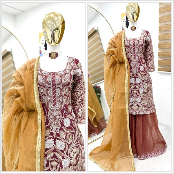 ZOYA CLOTHING ZC 9009 DESIGNER PLAZZO SUITS