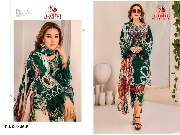 AASHA DESIGNER 1146 B PAKISTANI COTTON SUITS