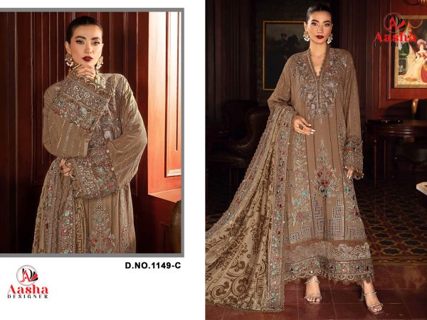 AASHA DESIGNER 1149 C PAKISTANI SUITS