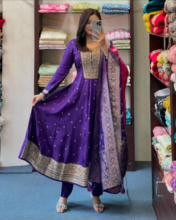 AKSHAR DESIGNER JASHN E BAHARA PURPLE ANARKALI