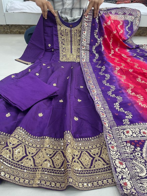 AKSHAR DESIGNER JASHN E BAHARA PURPLE ANARKALI