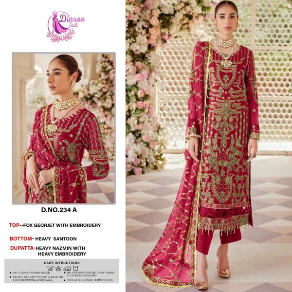 DINSAA SUIT 234 A SALWAR SUITS WHOLESALE