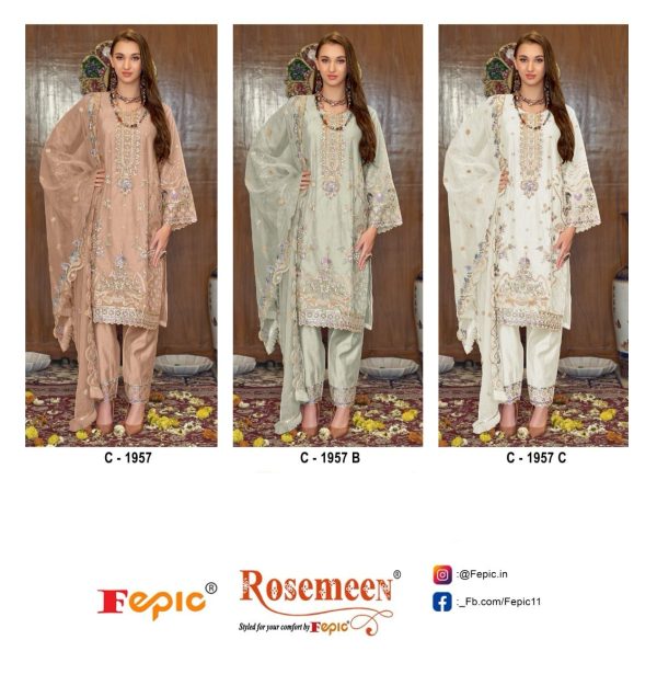 FEPIC C 1957 ROSEMEEN PAKISTANI SUITS