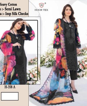 HOOR TEX H 358 A PAKISTANI COTTON SUITS