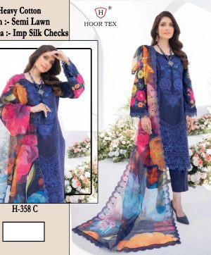 HOOR TEX H 358 C PAKISTANI COTTON SUITS