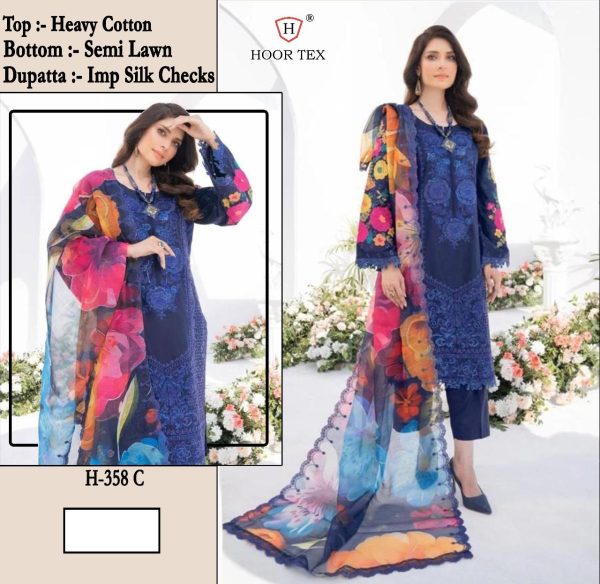 HOOR TEX H 358 C PAKISTANI COTTON SUITS