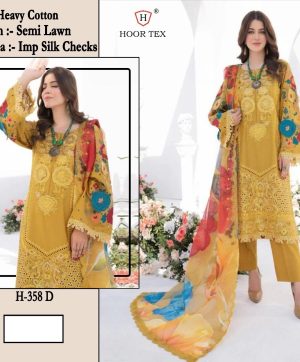 HOOR TEX H 358 D PAKISTANI COTTON SUITS