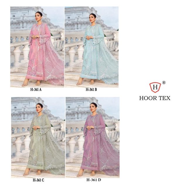 HOOR TEX H 361 A B C D PAKISTANI SALWAR SUITS