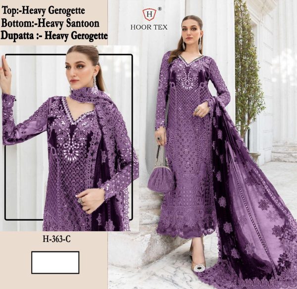 HOOR TEX H 363 A TO E PAKISTANI SALWAR SUITS