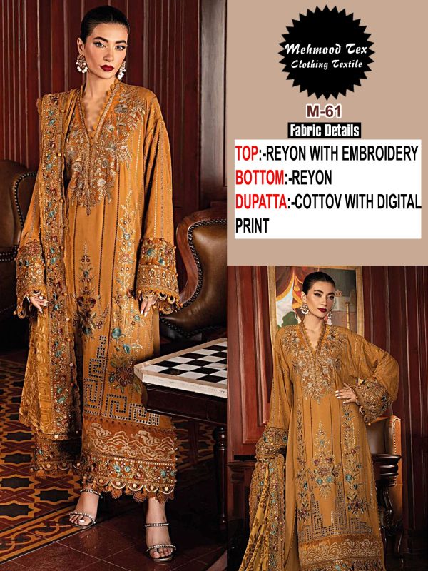 MEHMOOD TEX M 61 PAKISTANI SALWAR SUITS