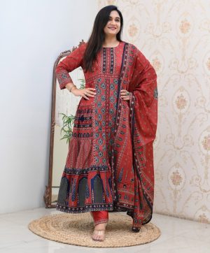 MURTI TRENDS RED PURE COTTON SUITS