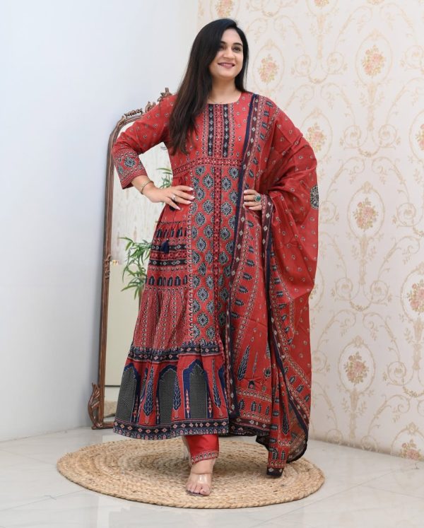 MURTI TRENDS RED PURE COTTON SUITS