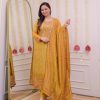 MURTI TRENDS YELLOW HAND WORK KURTI