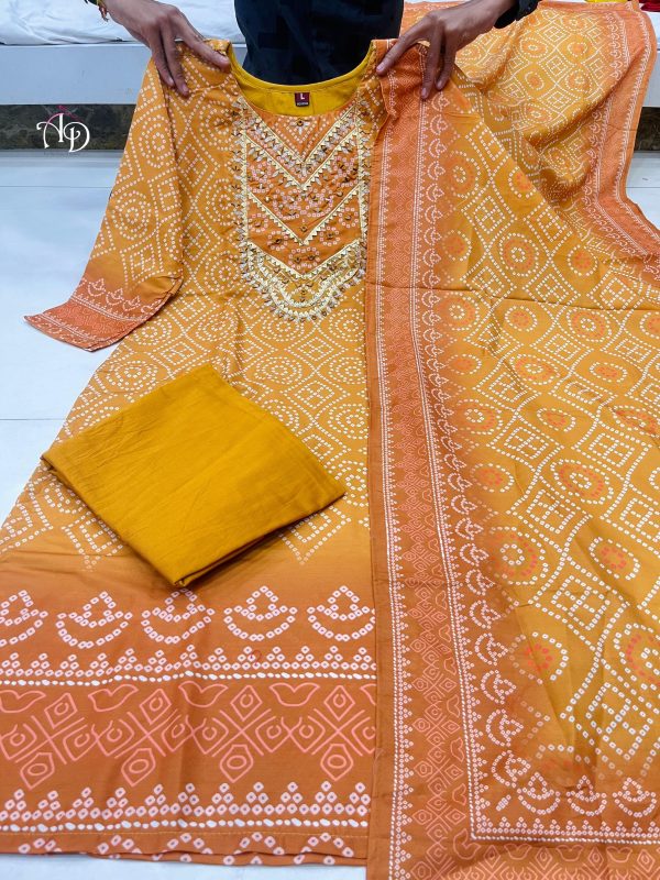 MURTI TRENDS YELLOW HAND WORK KURTI