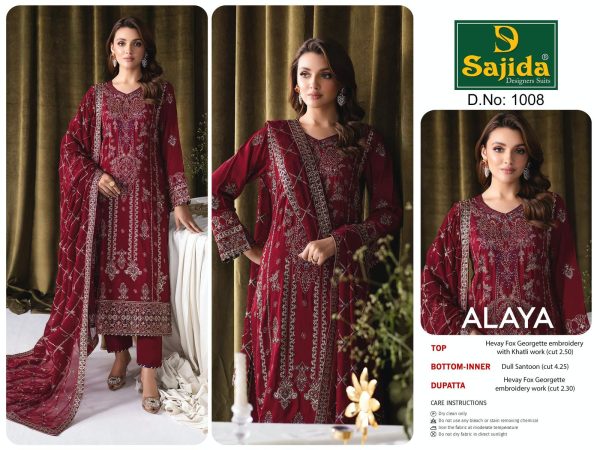 SAJIDA DESIGNERS 1008 ALAYA SUITS WHOLESALE