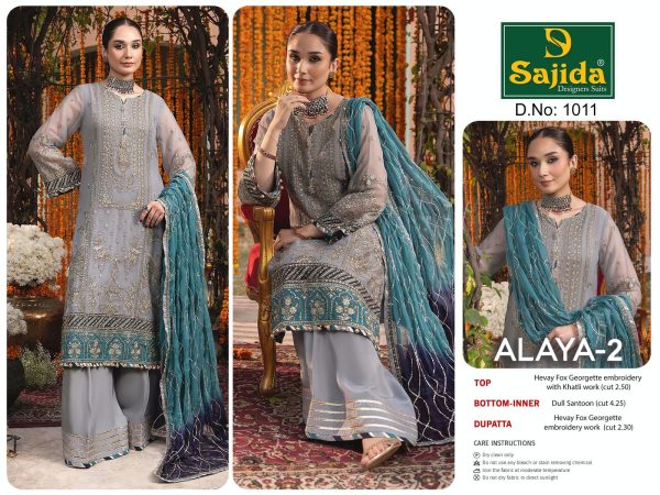 SAJIDA DESIGNERS 1011 ALAYA 2 PAKISTANI SUITS