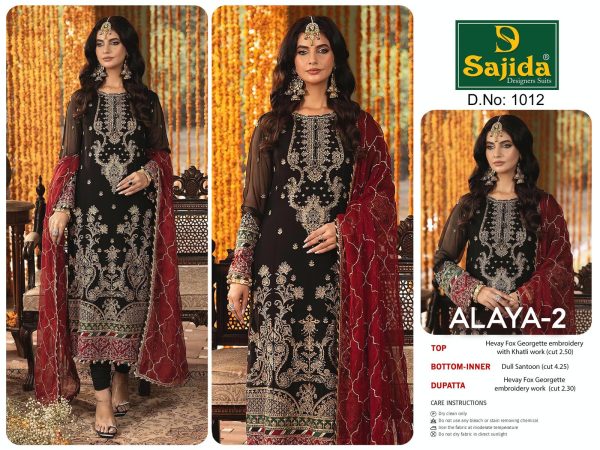 SAJIDA DESIGNERS 1012 ALAYA 2 PAKISTANI SUITS