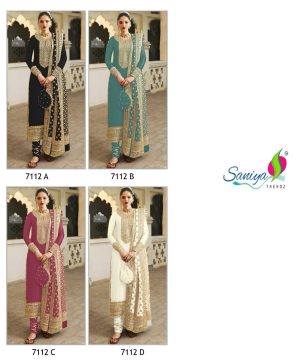 SANIYA TRENDZ 7112 A B C D PAKISTANI SUITS