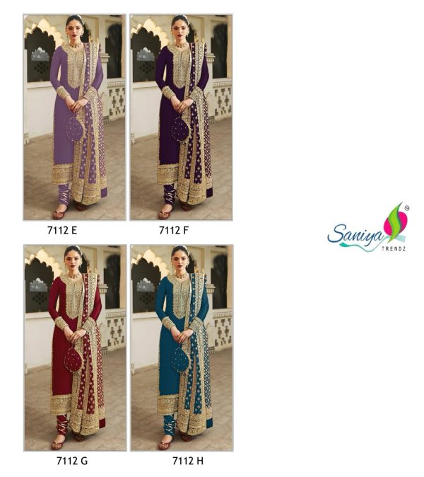 SANIYA TRENDZ 7112 E F G H PAKISTANI SUITS