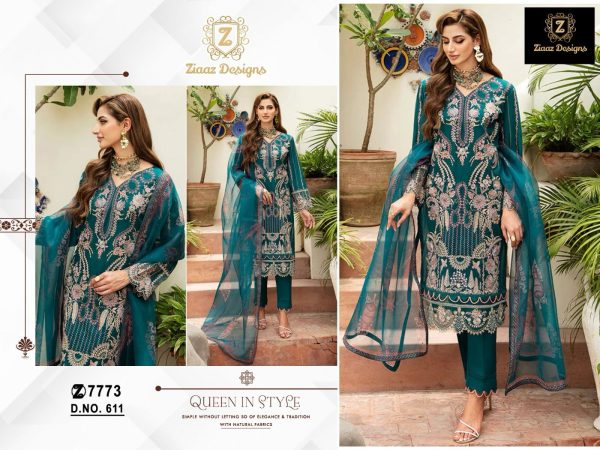 ZIAAZ DESIGNS 611 PAKISTANI SUITS IN INDIA