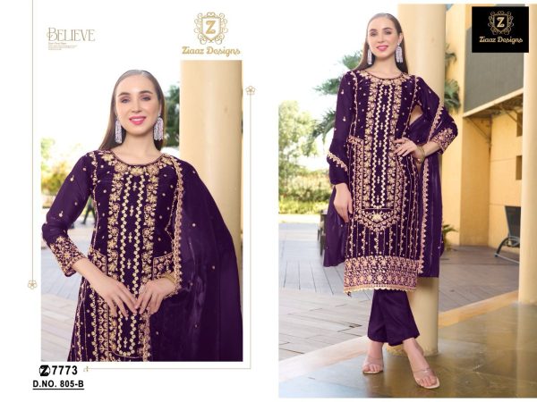 ZIAAZ DESIGNS 805 A B C D PAKISTANI SUITS