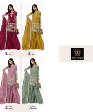 ZIAAZ DESIGNS 816 A B C D PAKISTANI SUITS