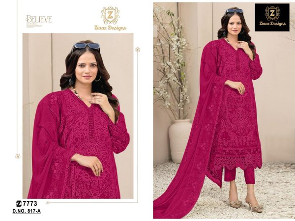 ZIAAZ DESIGNS 817 A B C D SALWAR SUITS WHOLESALE