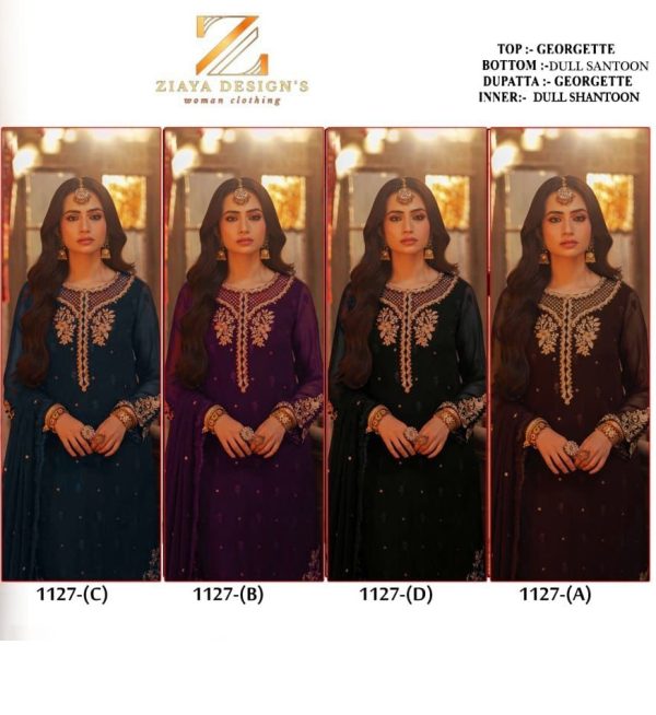 ZIAYA DESIGNS 1127 A B C D PAKISTANI SUITS