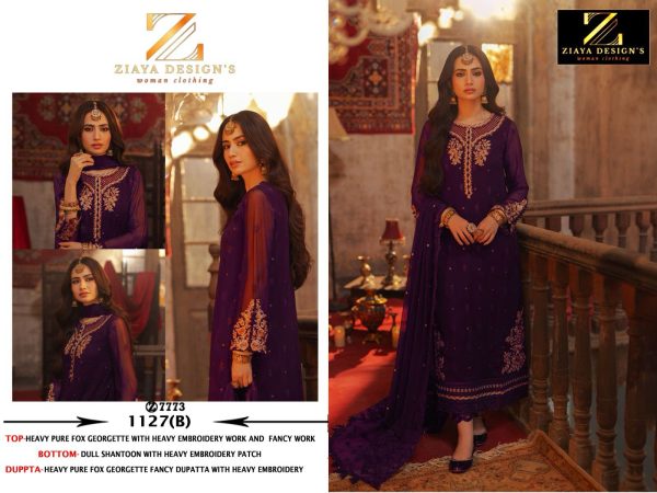 ZIAYA DESIGNS 1127 A B C D PAKISTANI SUITS