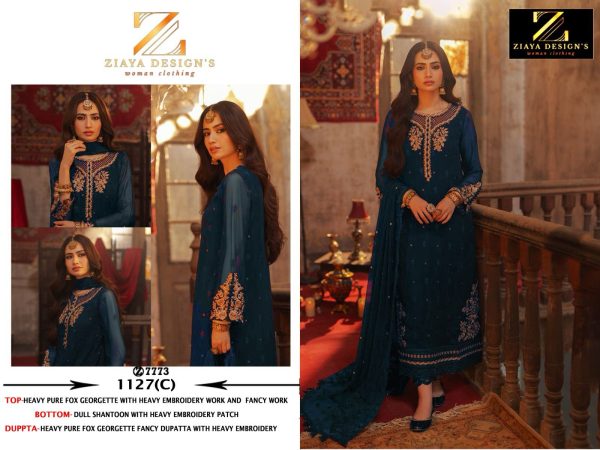 ZIAYA DESIGNS 1127 A B C D PAKISTANI SUITS