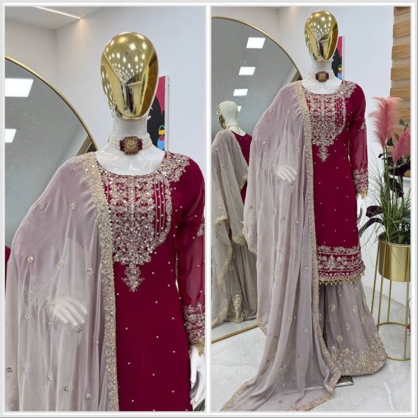 ZOYA CLOTHING Z 9284 DESIGNER PLAZZO SUITS