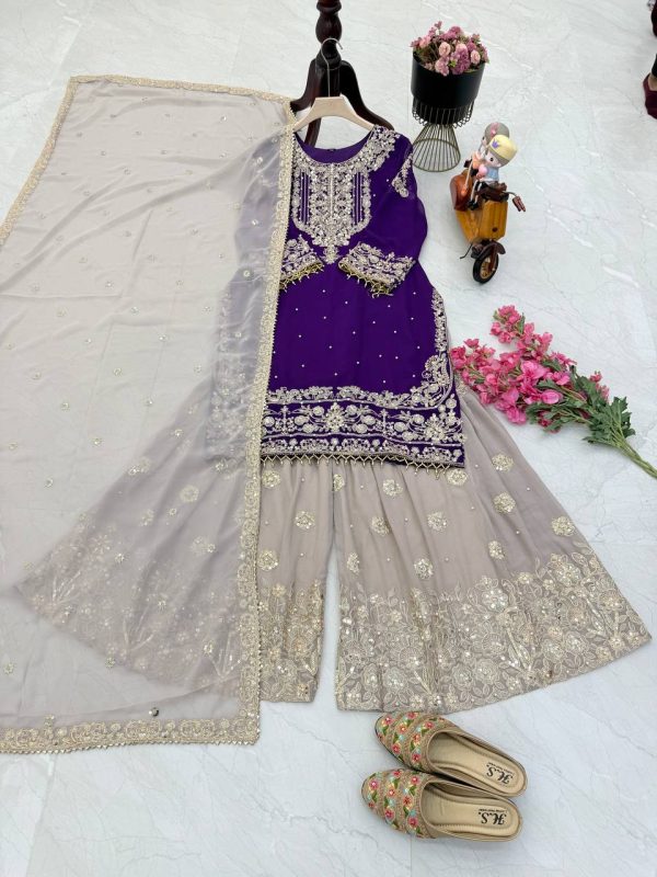 ZOYA CLOTHING Z 9284 DESIGNER PLAZZO SUITS