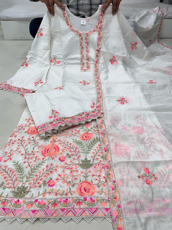 AKSHAR DESIGNER PINK AKSHARA CHANDERI SUITS