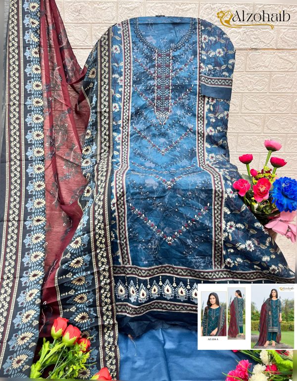 ALZOHAIB AZ 1218 SAPPHIRE VOL 1 COTTON SUITS