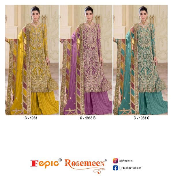 FEPIC C 1963 ROSEMEEN ORGANZA SALWAR SUITS