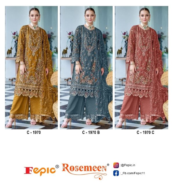 FEPIC C 1970 ROSEMEEN ORGANZA PAKISTANI SUITS