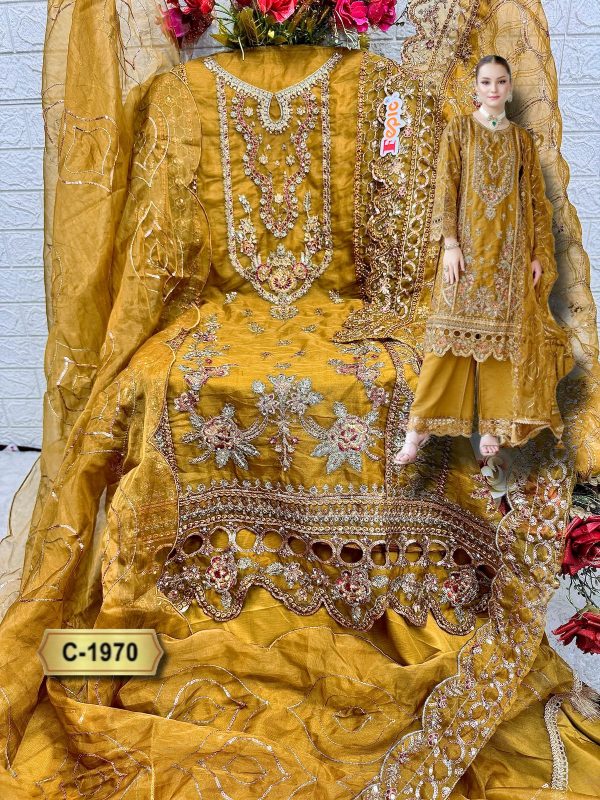 FEPIC C 1970 ROSEMEEN ORGANZA PAKISTANI SUITS