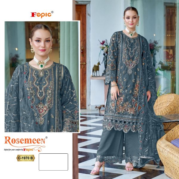 FEPIC C 1970 ROSEMEEN ORGANZA PAKISTANI SUITS