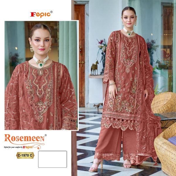 FEPIC C 1970 ROSEMEEN ORGANZA PAKISTANI SUITS