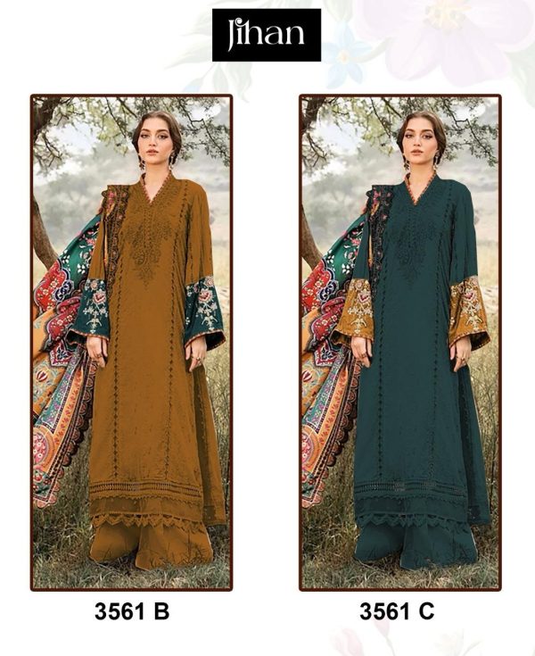 JIHAN 3561 B C PAKISTANI SUITS WHOLESALE IN INDIA
