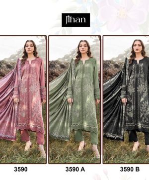 JIHAN 3590 RAYON COTTON PAKISTANI SUITS